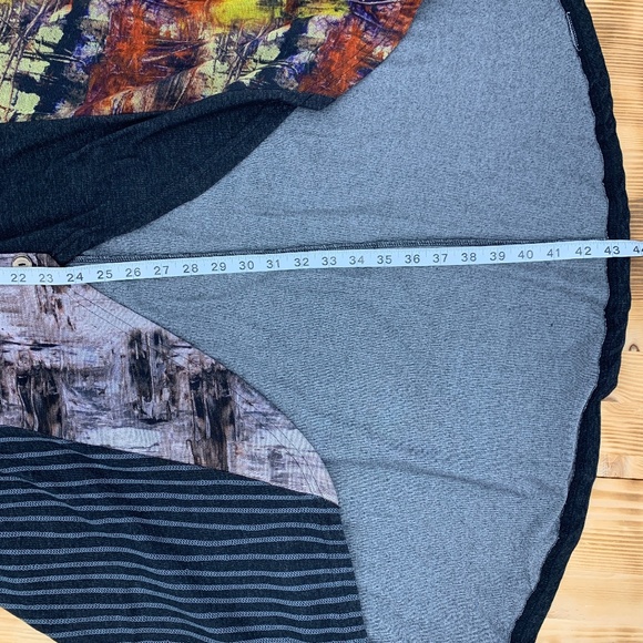 Parsley & Sage Patchwork Duster Cardigan Jacket Charcoal Sz S - Picture 12 of 12